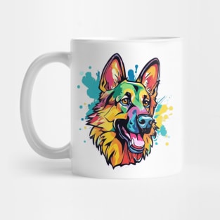 Rainbow Shepherd: A Colorful and Playful German Shepherd Design Mug